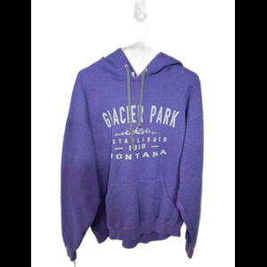 Glacier Park Montana Purple Hooded Sweatshirt XL